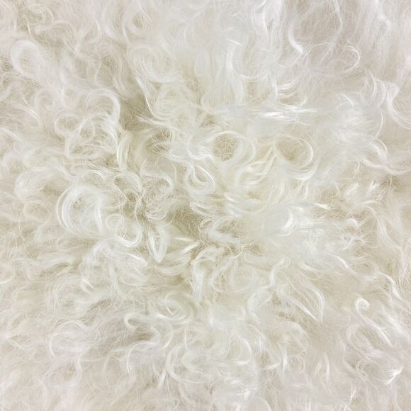 Quince Luxe Mongolian Lamb Wool Ivory Pillow Cover + Duck Feather Pillow Insert - Picture 2 of 10